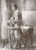 'A young woman with a sewing machine, 1925.'