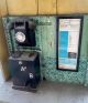 'Inside a public phone box'